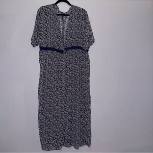 Alredine Bailey’s Blossoms Katrina Cover Up Navy Floral Women's size XL/XX-Large
